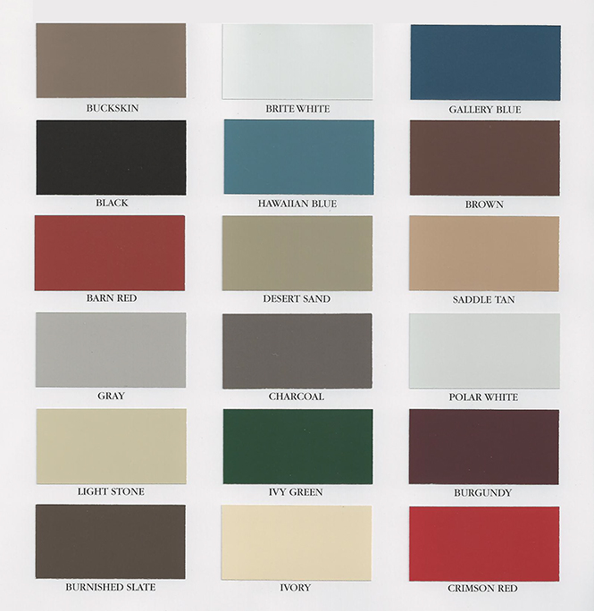 Metal Siding Color Chart